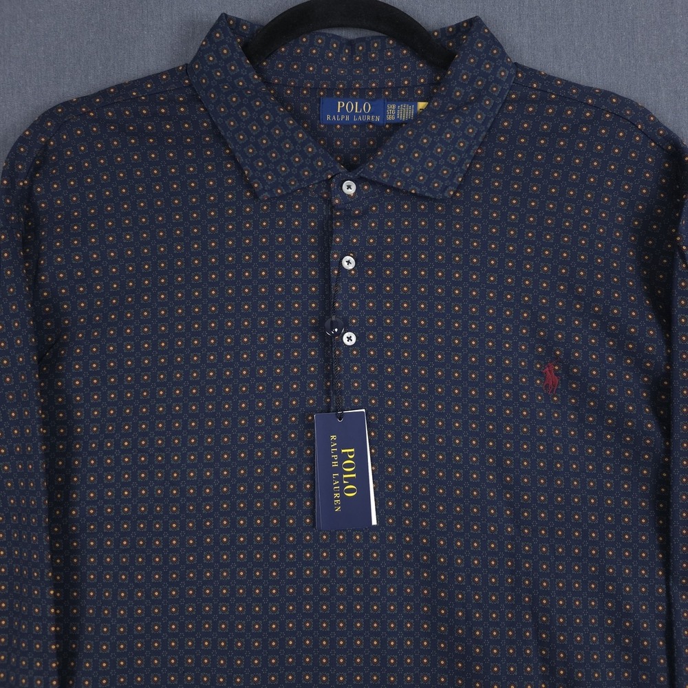 Polo Ralph Lauren Foulard Print Soft Cotton Polo Shirt Mens 5XB Long‎ Sleeve